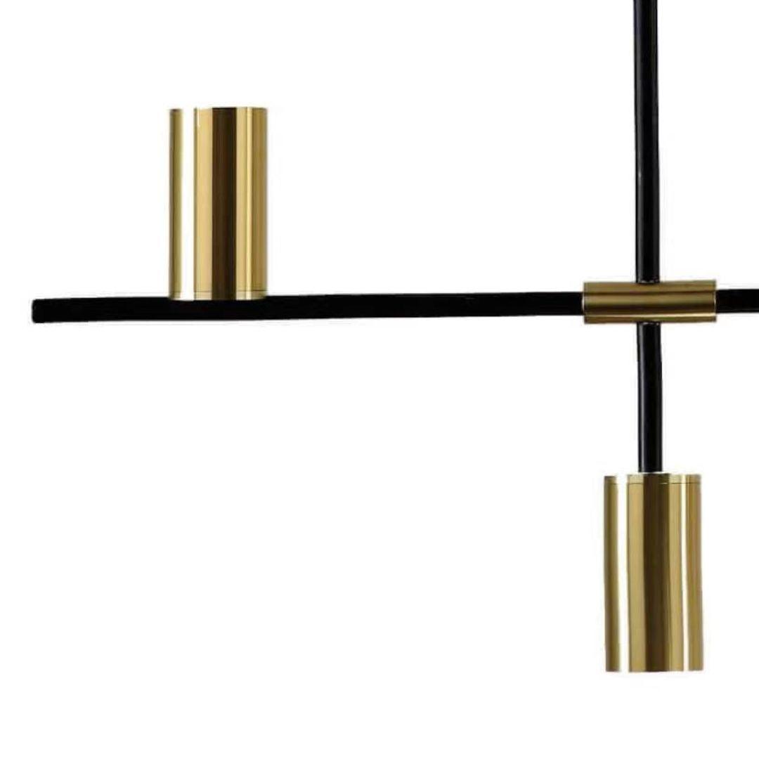 DRITTO Matte Black and Satin Brass Pendant Light - 6 Light ** New Arrival ** - in2 Lighting Australia