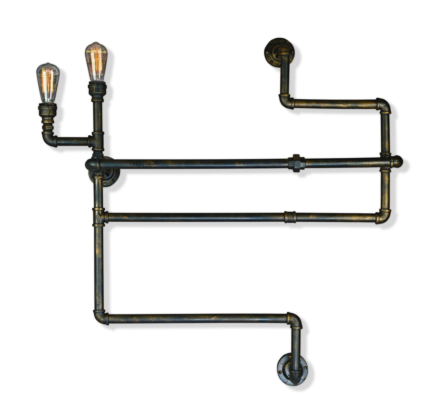 PIPE - Industrial - Steampunk - Man Cave - 2 Light Bookshelf - Wall Lights - V&M IMPORTS Australia