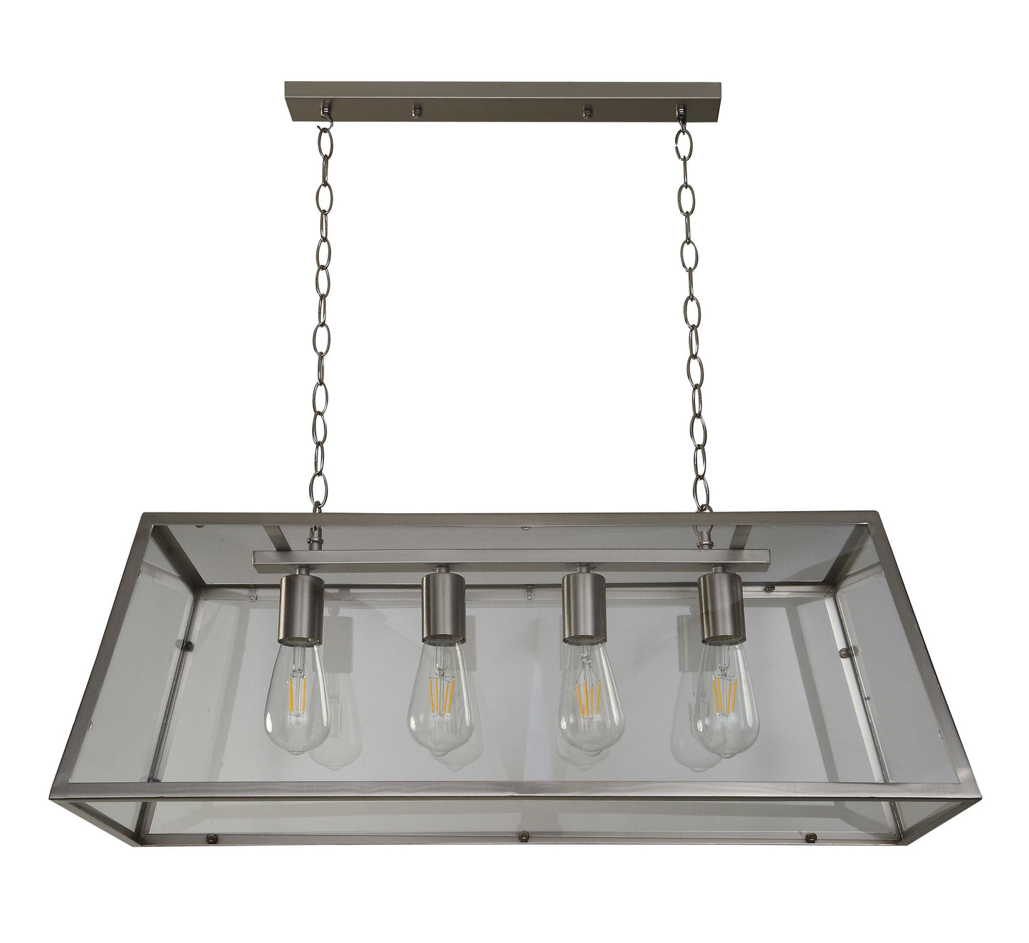 Creswick Vintage Lantern Look Pendant Satin Nickel - 4 Light Long - V&M IMPORTS Australia