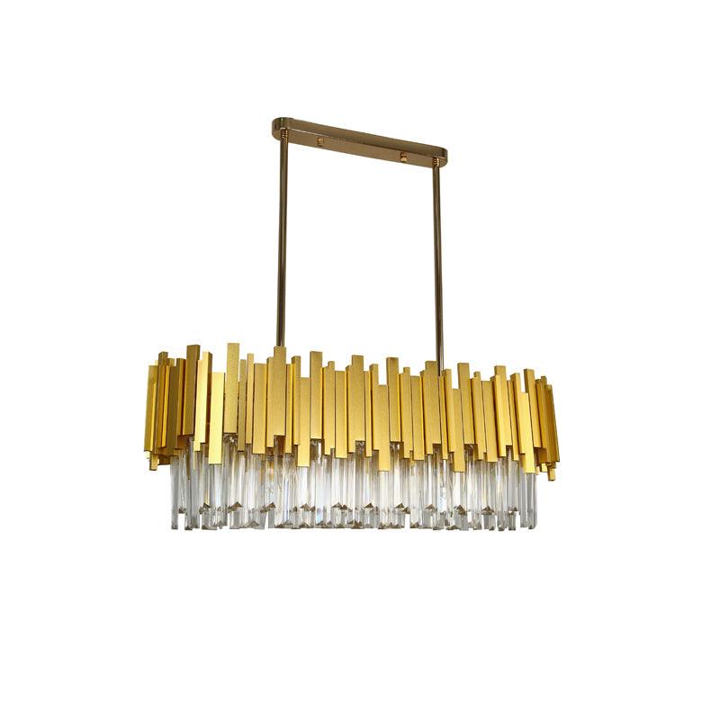 Regina Satin Brass Crystal Pendants - 80cm Long Satin Brass Chandelier ** New Arrival ** - V&M IMPORTS Australia