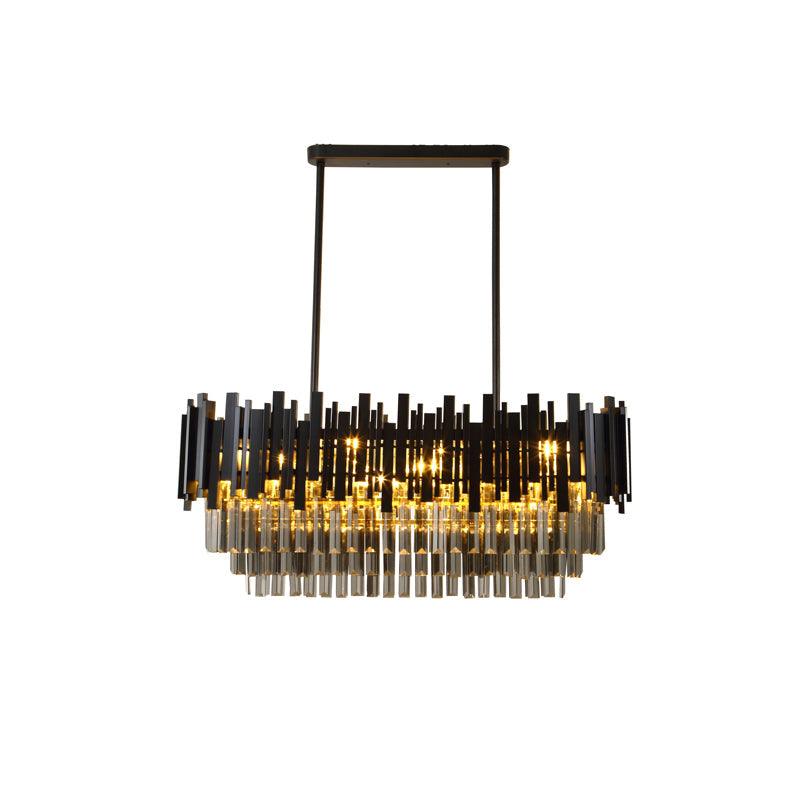 Regina Matt Black Crystal Pendants - 80cm Long Matt Black Chandelier** New Arrival ** - V&M IMPORTS Australia