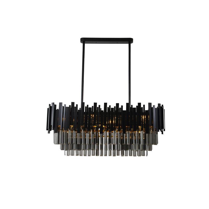 Regina Matt Black Crystal Pendants - 80cm Long Matt Black Chandelier** New Arrival ** - V&M IMPORTS Australia