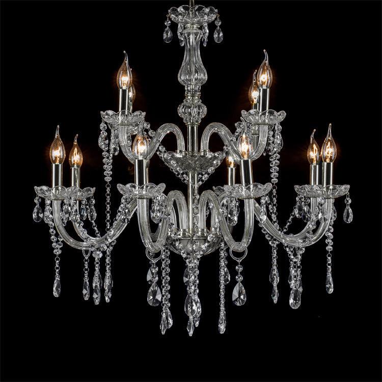 Maria Teresa Crystal Pendant Chandelier - 8+4 Light Chrome Crystal - V&M IMPORTS Australia