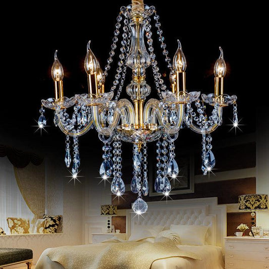 Maria Teresa Crystal Pendant Chandelier - 6 Light Gold Crystal - V&M IMPORTS Australia