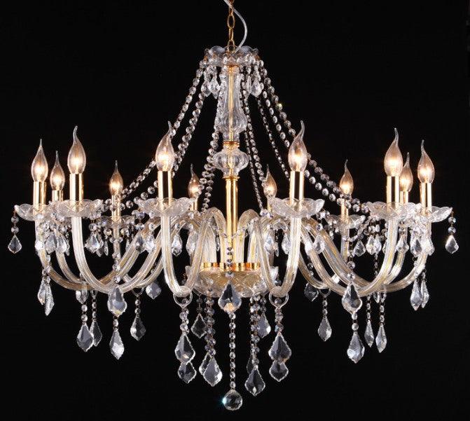 Maria Teresa Crystal Pendant Chandelier - 12 Light Gold Crystal - V&M IMPORTS Australia