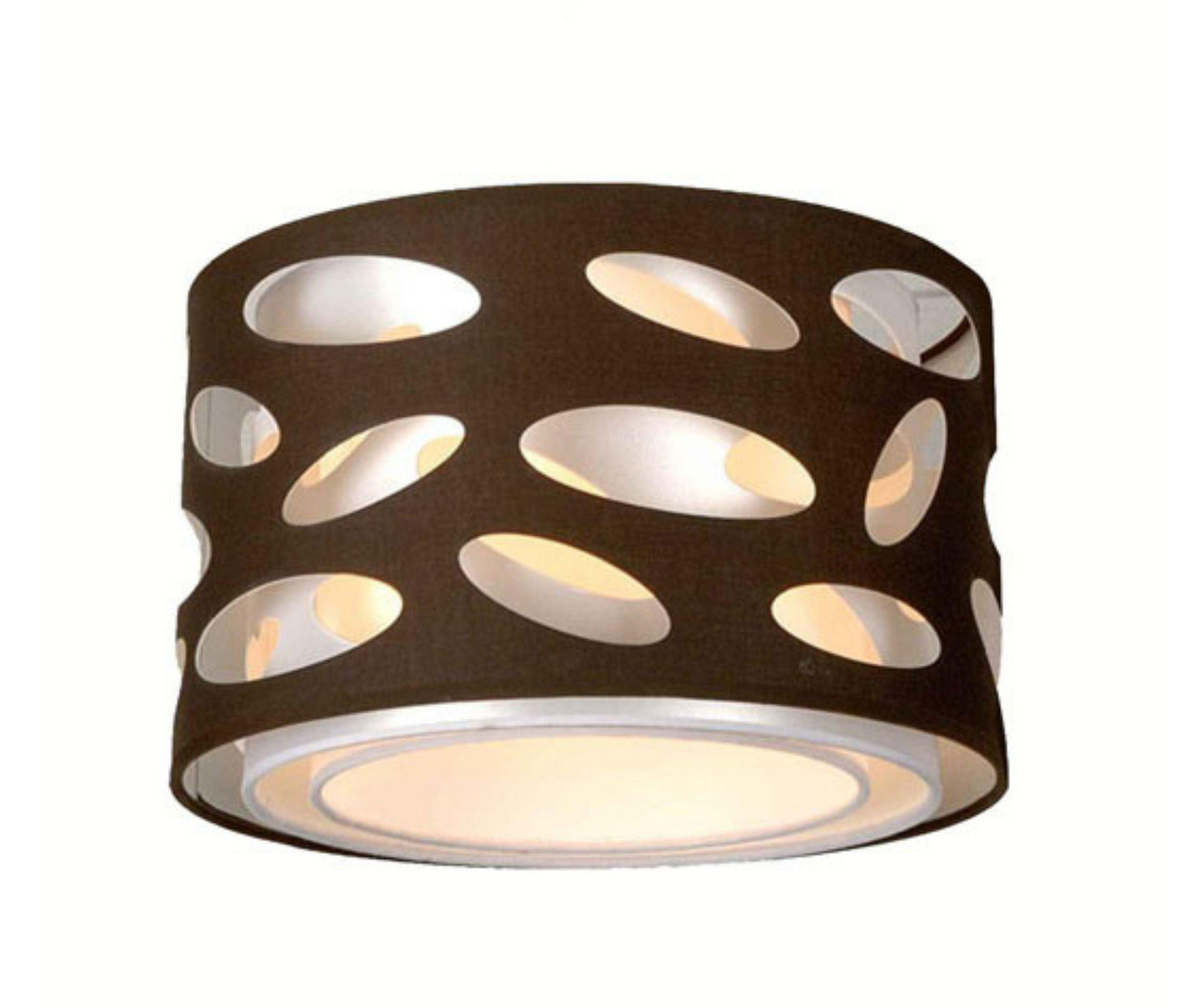 Carlo 30cm DIY Chocolate Laser Cut Fabric Drum pendant - V&M IMPORTS Australia
