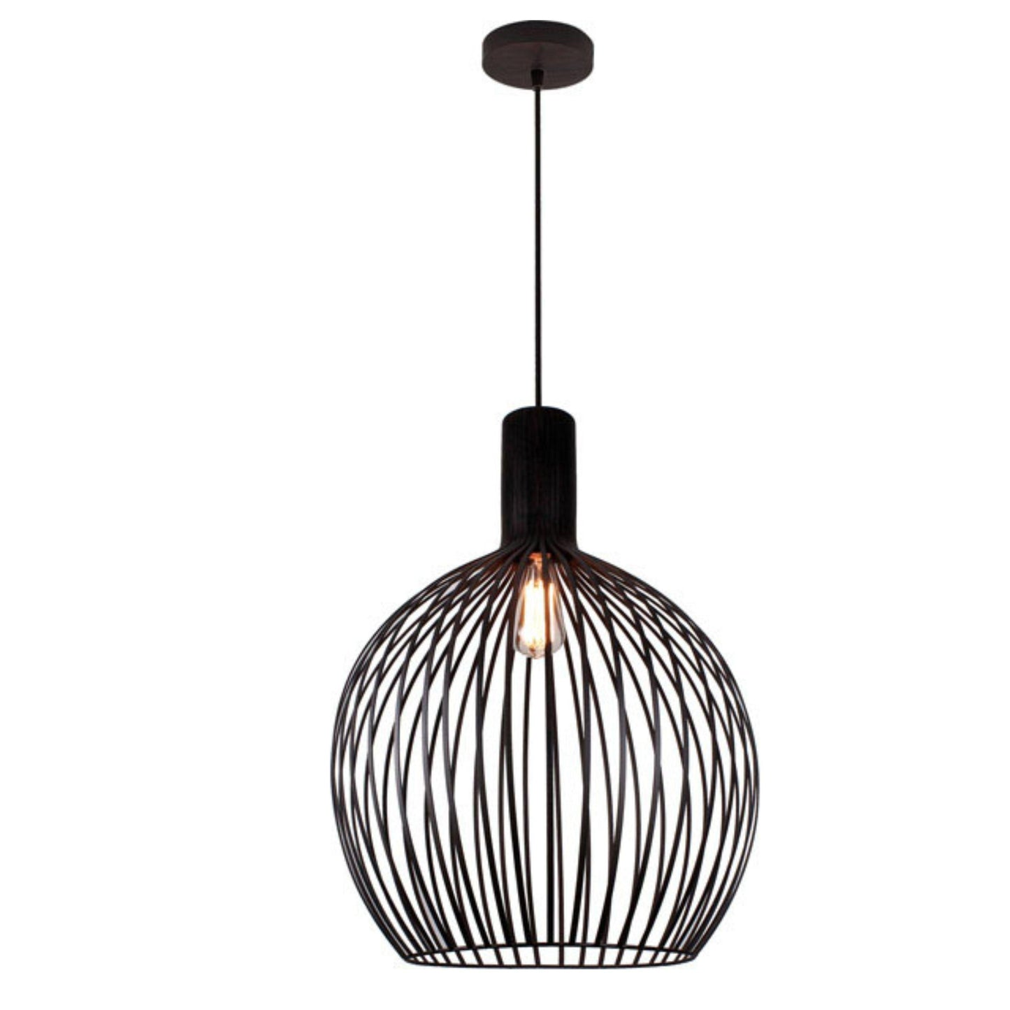 Gabbia 1 Light Dark Timber Look 30cm Pendant - V&M IMPORTS Australia