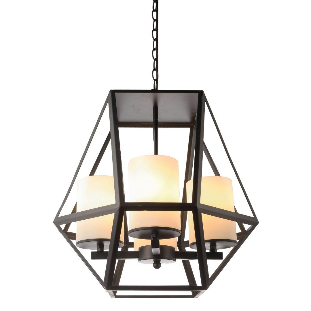 IPSWICH - Vintage Look 4 Light Pendant Matt Black Replica - V&M IMPORTS Australia