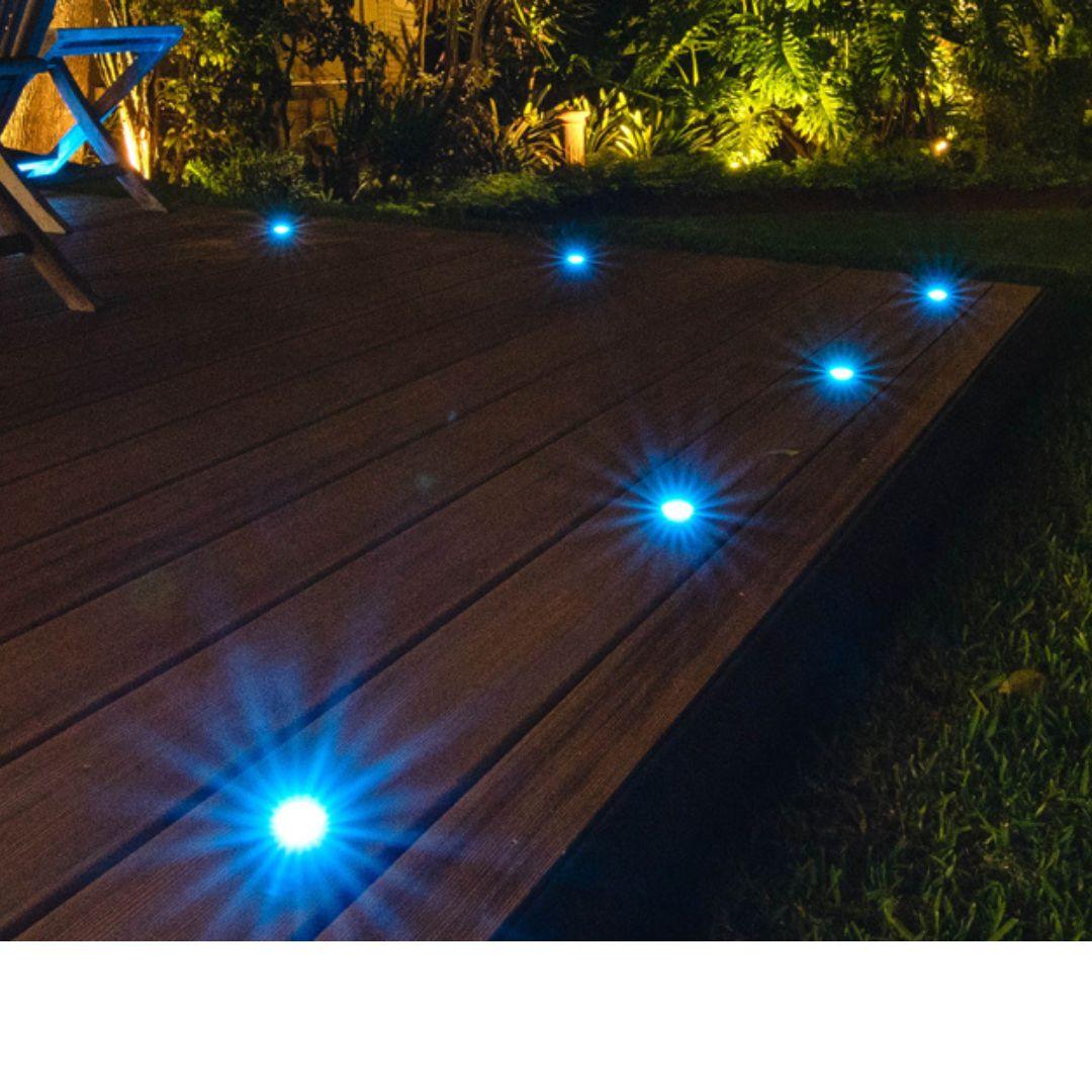 Stainless Steel - LED - Deck Lights - Square Blue - Set of 5 Including Transformer - V&M IMPORTS Australia
