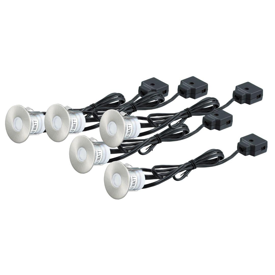 Stainless Steel - LED - Deck Lights - Round Blue - Set of 5 Including Transformer - V&M IMPORTS Australia