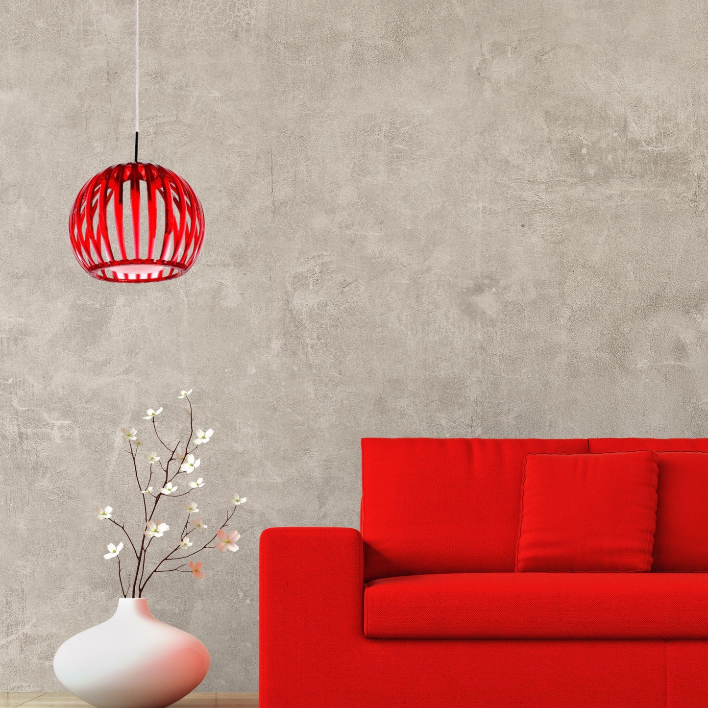 50% OFF LUPO Red Acrylic & Glass Pendant CLEARANCE WAS $104.00 - V&M IMPORTS Australia