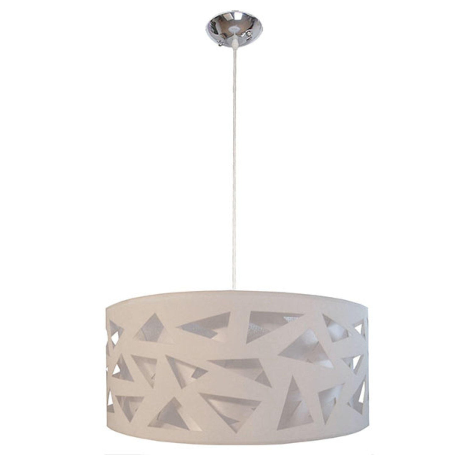 Aldo 45cm Laser Cut White Fabric Drum Pendant - V&M IMPORTS Australia