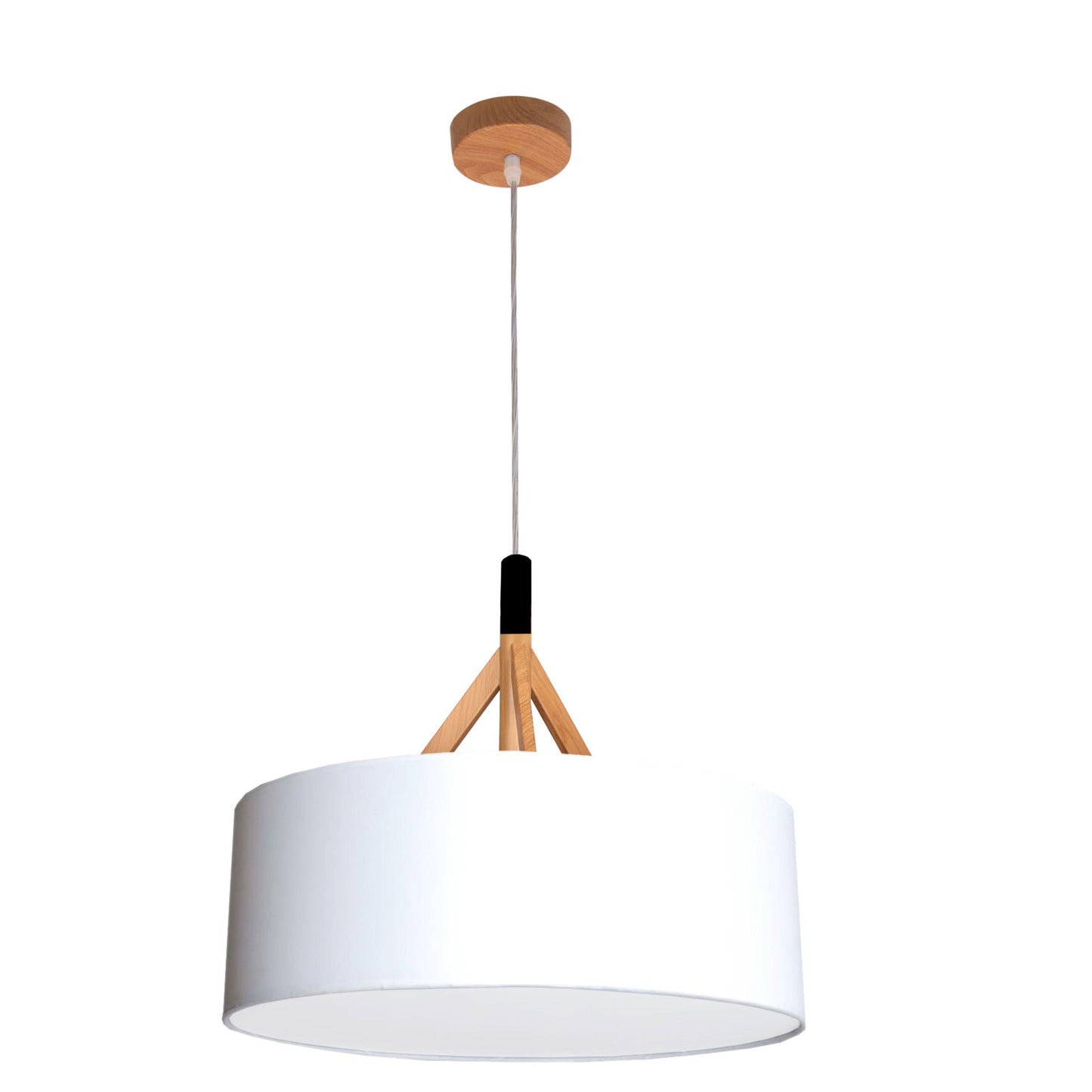 Annex 40cm 2 Light White Fabric Drum Pendant - V&M IMPORTS Australia