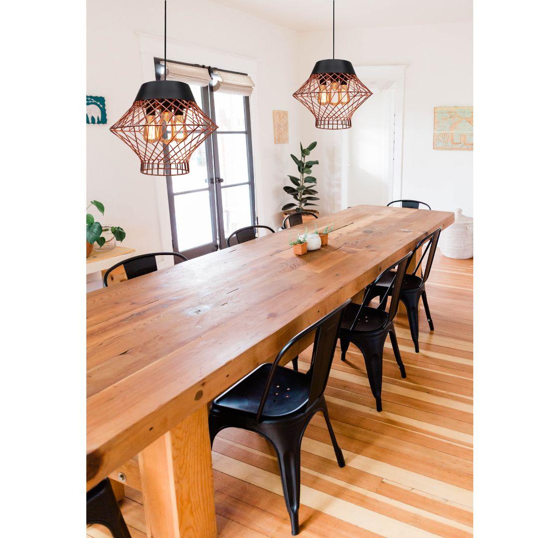 BALI - Wire Metal Pendant Light - Large, 3 Lights in Rose Gold - V&M IMPORTS Australia