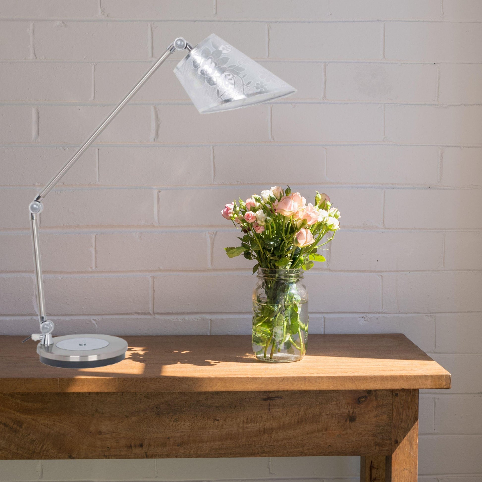 CARA - Satin Chrome Table Lamp - V&M IMPORTS Australia