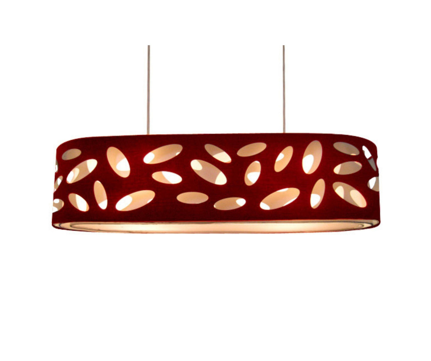 Carlo 90cm 4 Light Oval Burgundy Pendant - V&M IMPORTS Australia