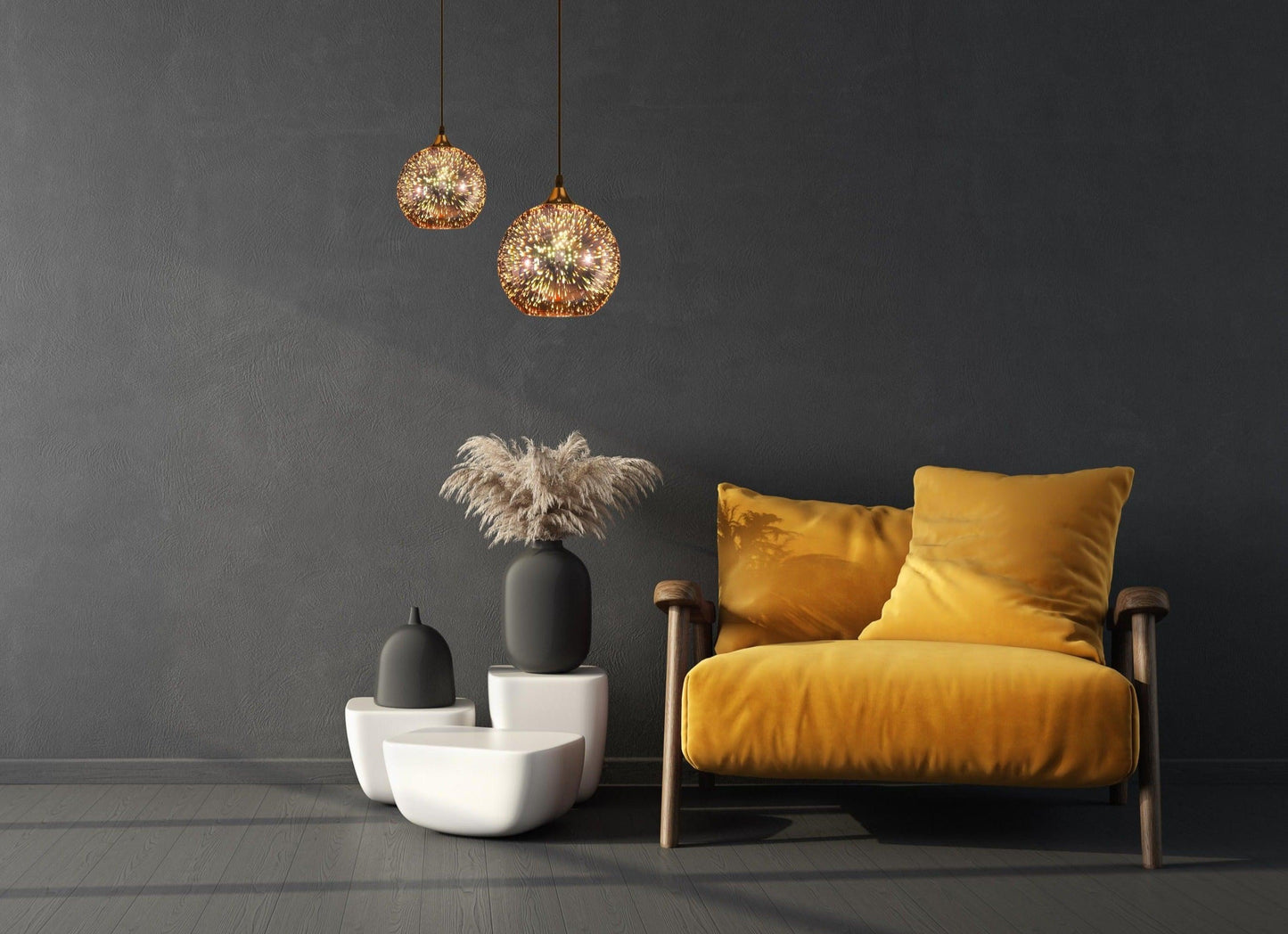 COMET - Copper 150mm Glass Pendant - Wire Suspension - V&M IMPORTS Australia