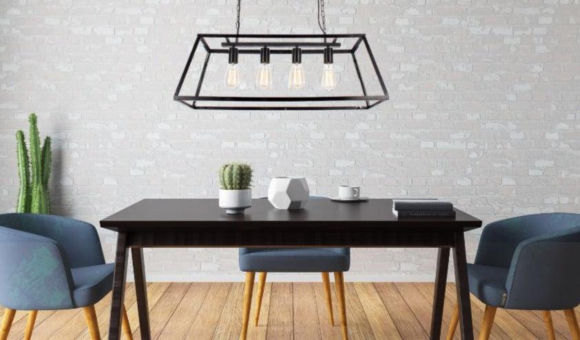 Creswick Vintage Lantern Look Pendant Satin Nickel - 4 Light Long - V&M IMPORTS Australia