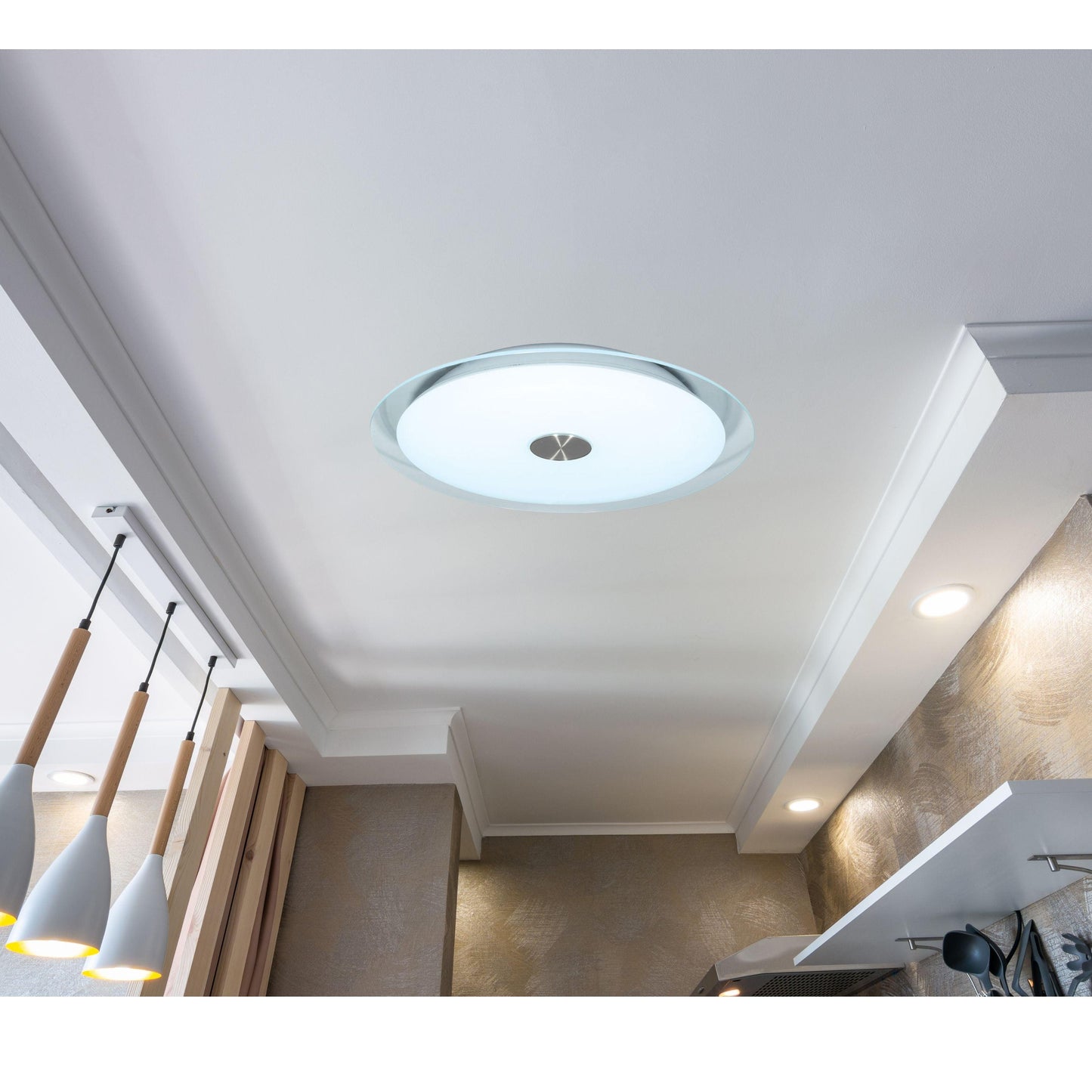 DAMIANO - Round - 32watt Flurescent - Glass Oyster - V&M IMPORTS Australia