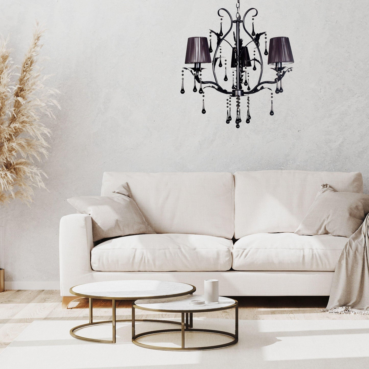 Florence 3 Light Black Crystal Chandelier - V&M IMPORTS Australia