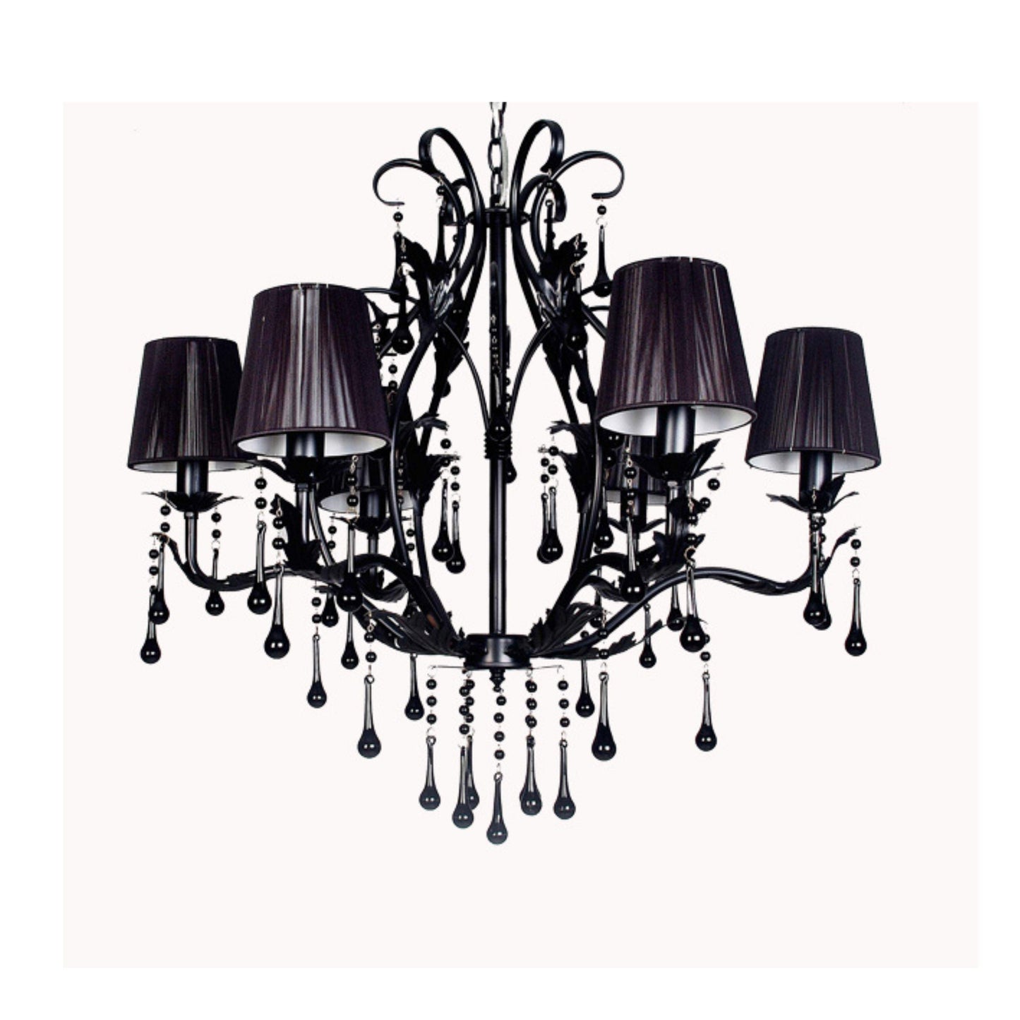 Florence 6 Light Black Crystal Chandelier - V&M IMPORTS Australia