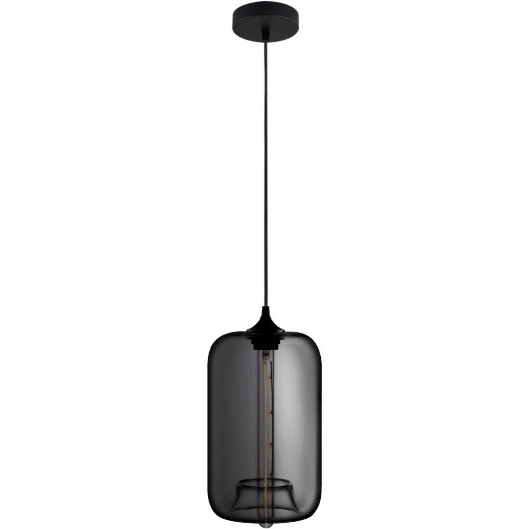 KIKKI - Vintage Industrial Glass Pendant Grey/Chrome - V&M IMPORTS Australia