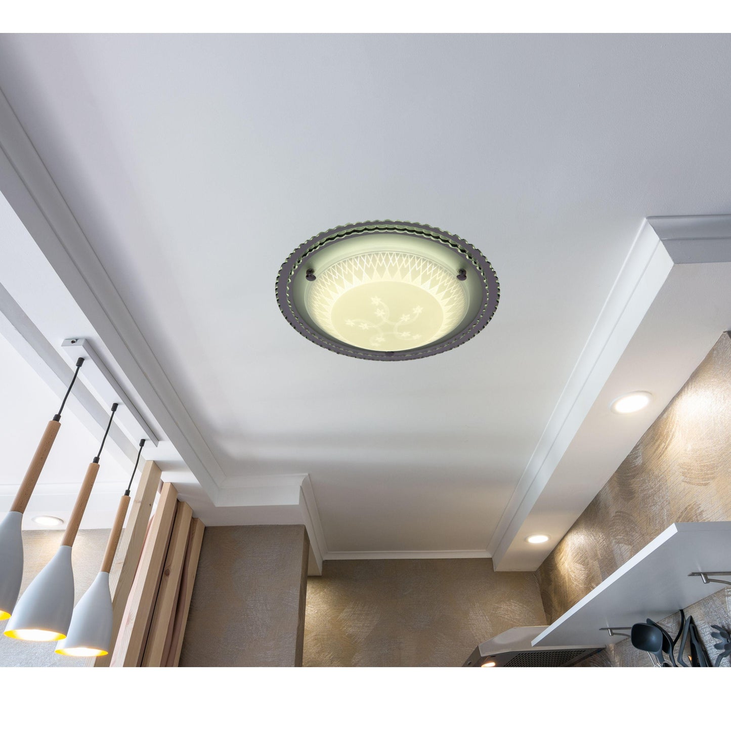 LINEA 36 Watt 54cm Etched LED Oyster - V&M IMPORTS Australia