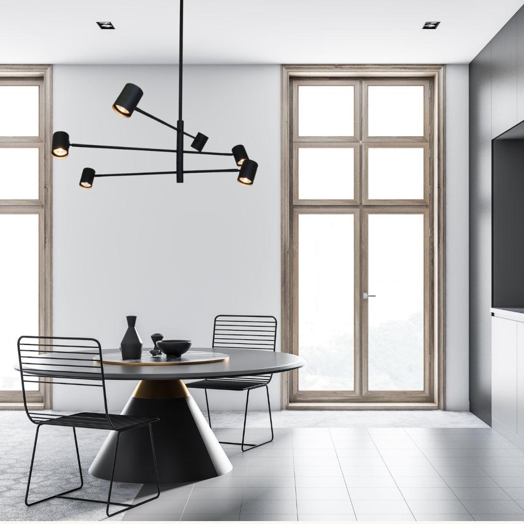 PELO Matte Black Pendant Light - 6 Light ** New Arrival ** - V&M IMPORTS Australia