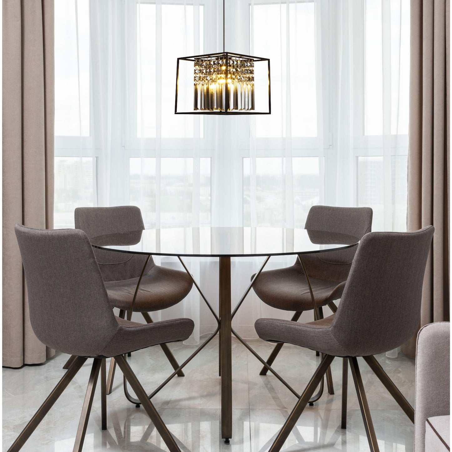 Tael Crystal Pendants - Matt Black - 1 Light - Medium - V&M IMPORTS Australia
