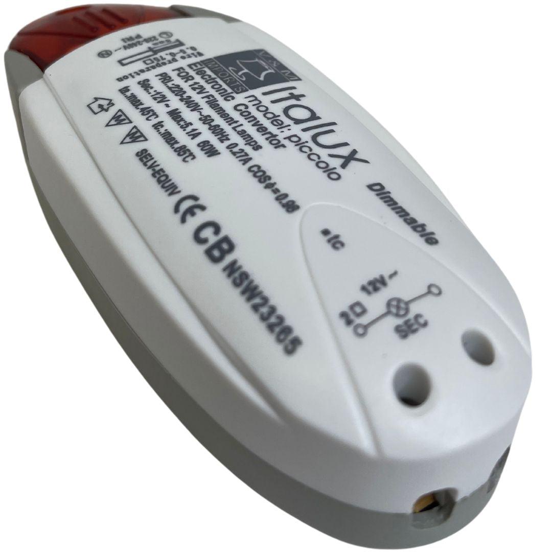 Electronic Transformer 12V DC 60Watt - Dimmable - LED - Downlights - Globes - V&M IMPORTS Australia