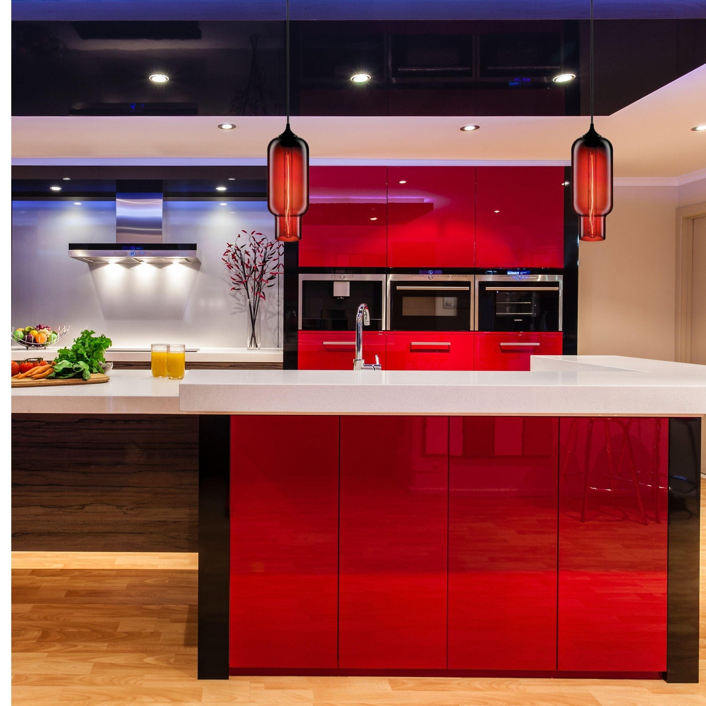 ZUCCA - Vintage Industrial Glass Pendants - Replica Jeremy Pyles - Red - V&M IMPORTS Australia