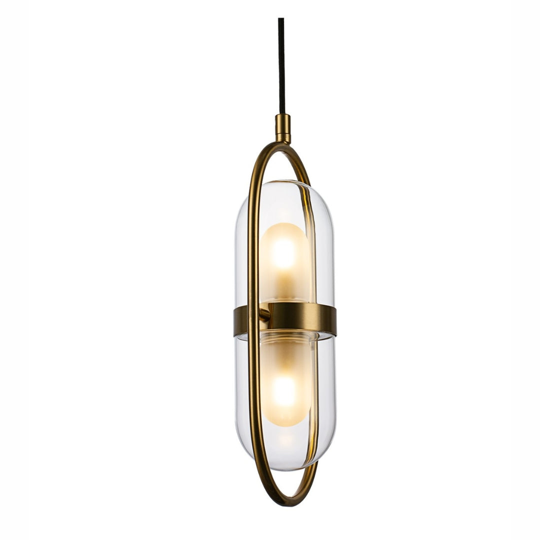 EURO Satin Brass LED Pendant Light - 2 Light ** New Arrival **