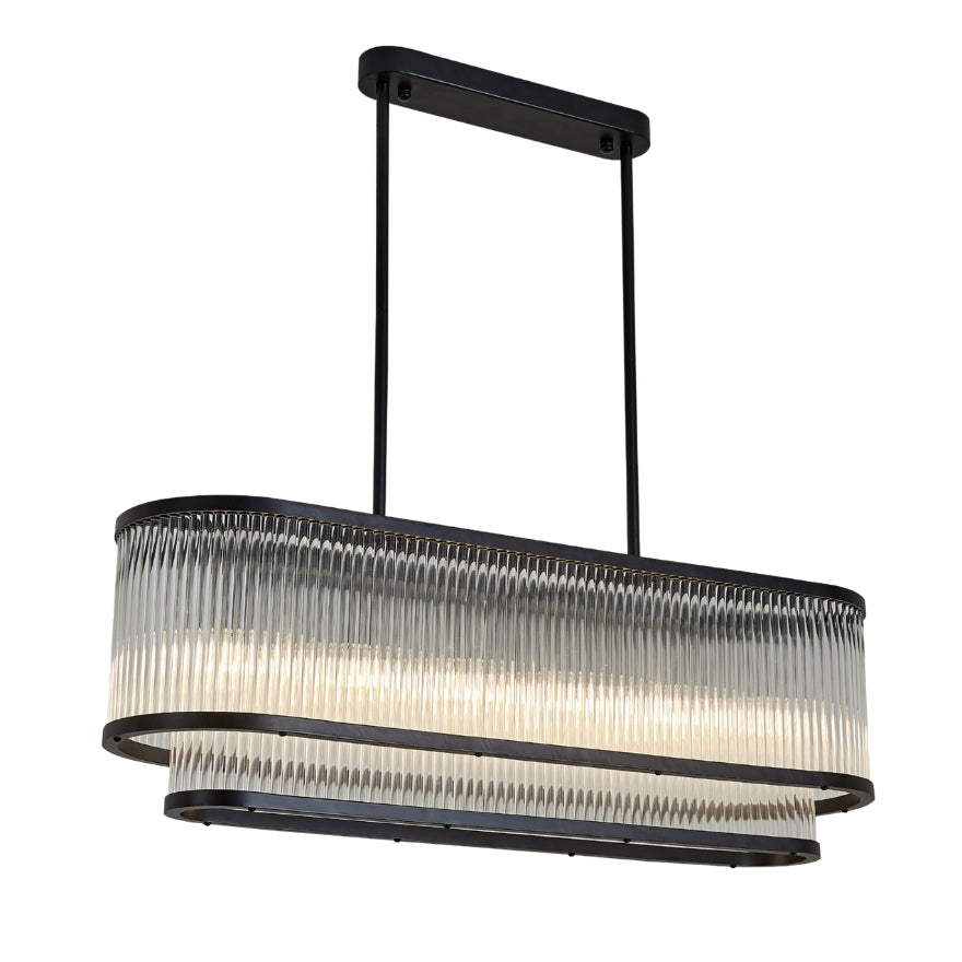 CREMONA LONG PENDANT CHANDELIER LIGHT MATT BLACK **New Arrival**