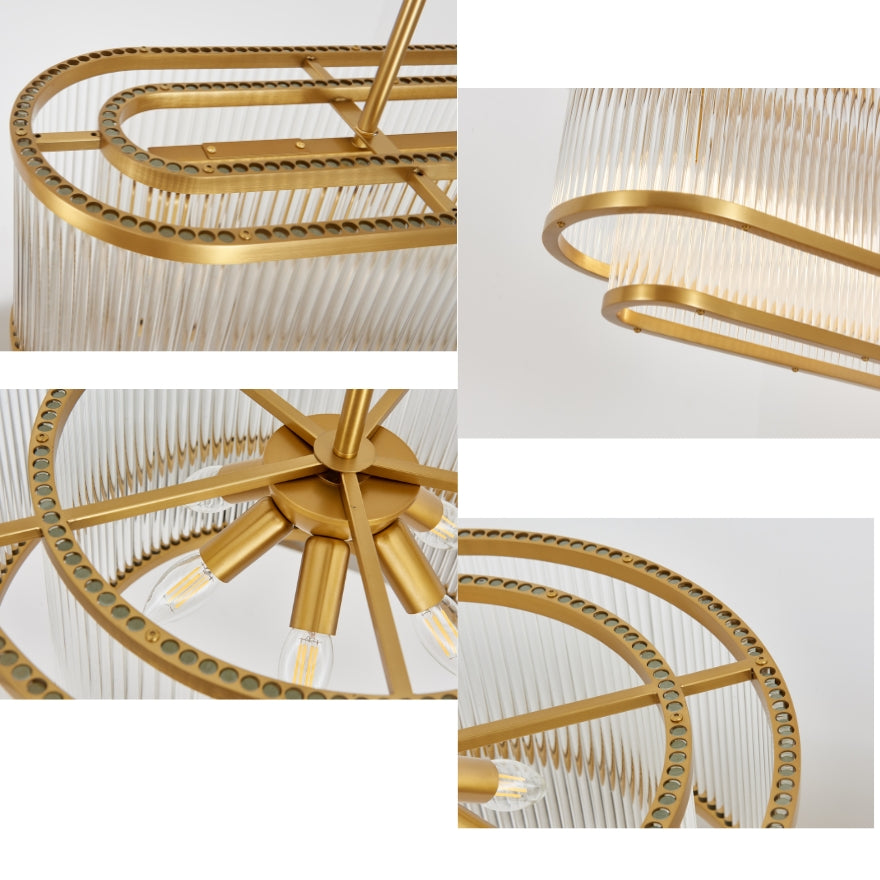 CREMONA LONG PENDANT CHANDELIER LIGHT SATIN BRASS **New Arrival**