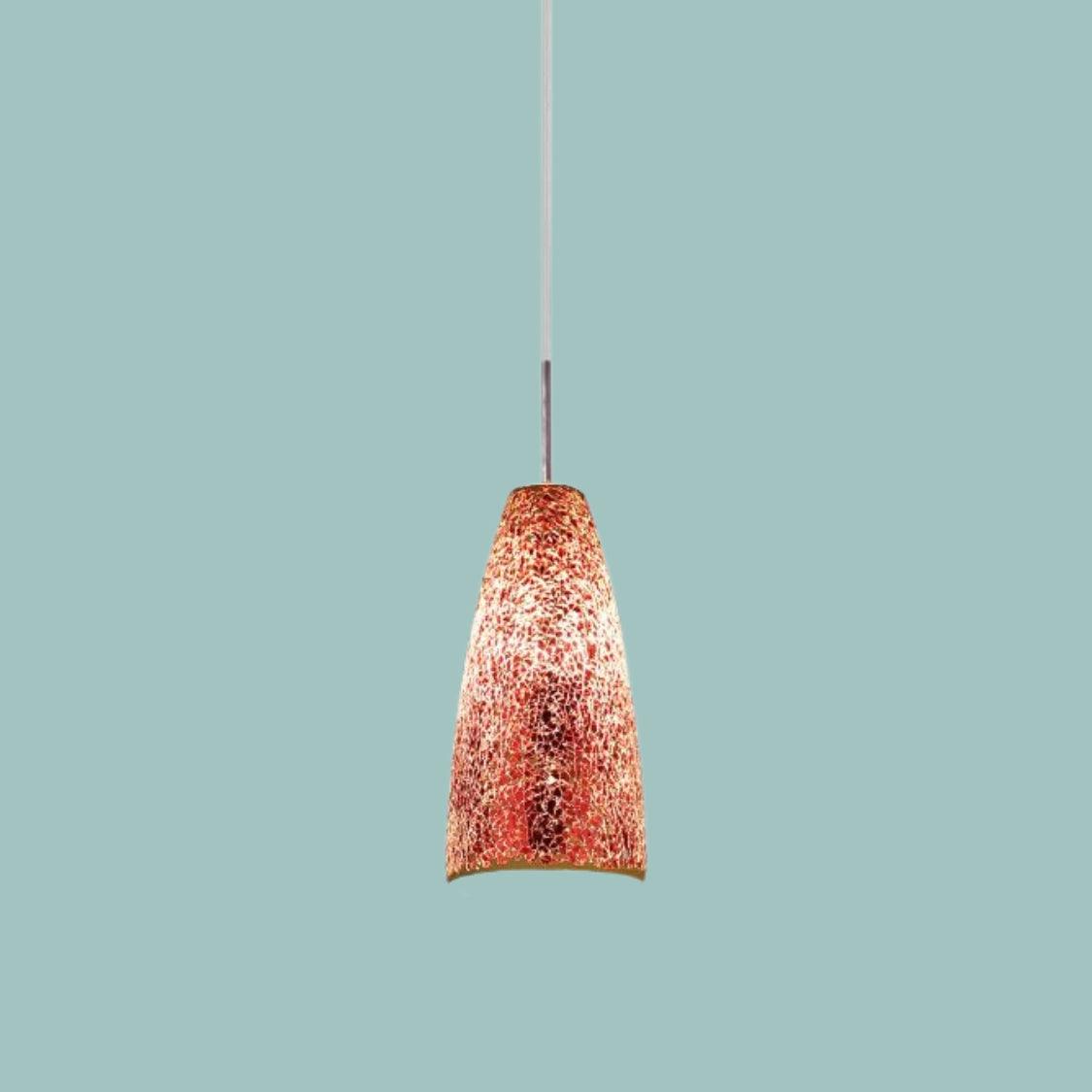 Duomo Pendants - Duomo Red Crackled Glass Pendant - V&M IMPORTS Australia