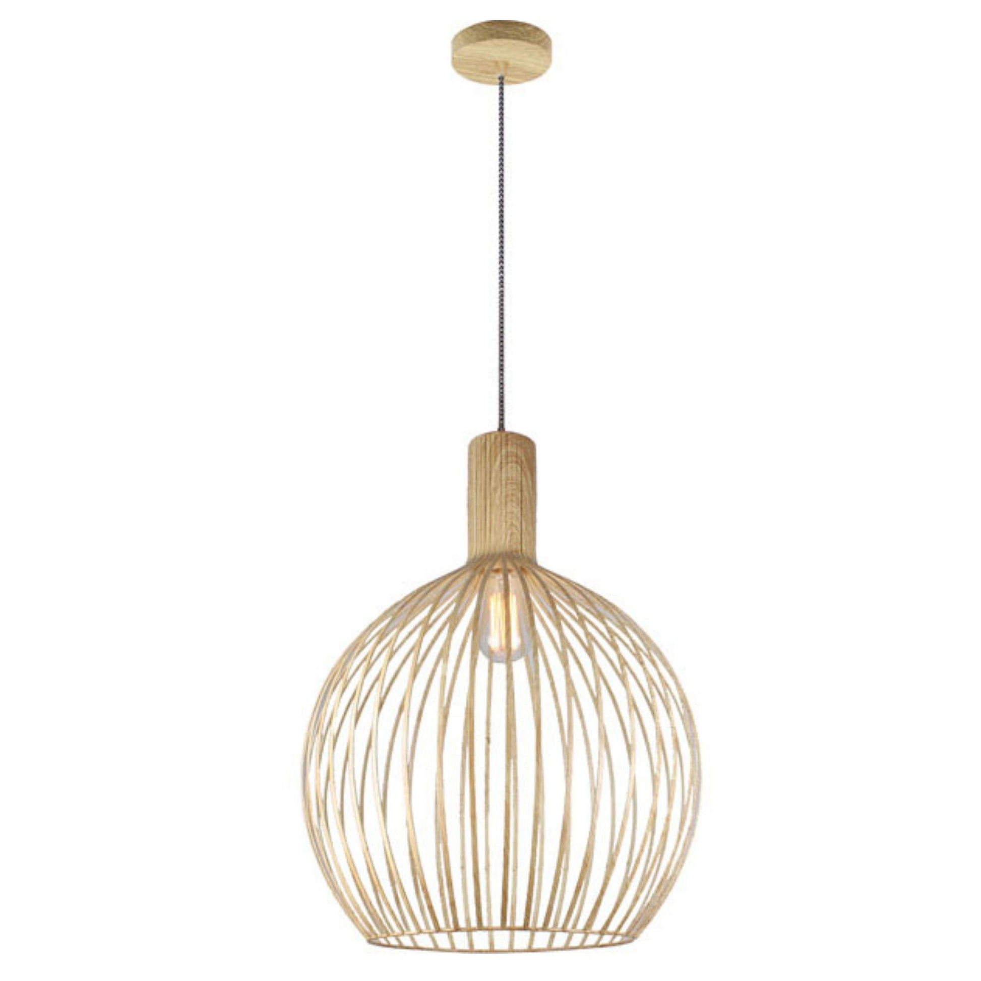 Gabbia 1 Light Natural Timber Look 45cm Pendant - V&M IMPORTS Australia