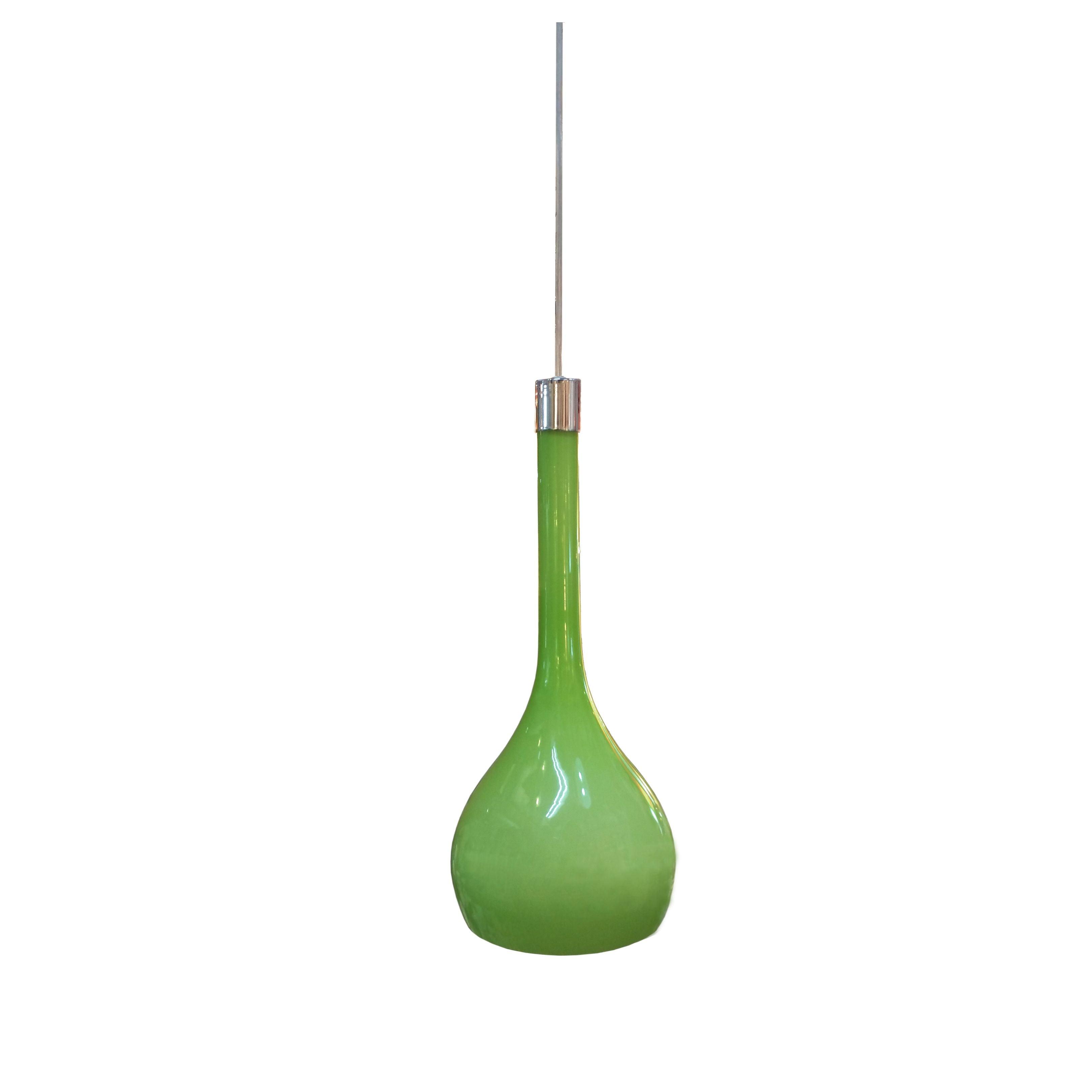 Green glass deals globe pendant light