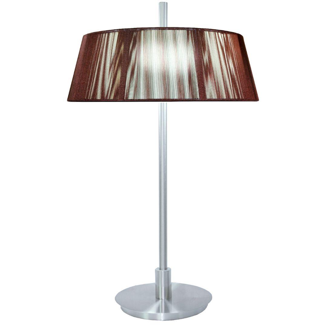 Paolo 2 Light Silk String Shade Table Lamp Chocolate Shade - V&M IMPORTS Australia