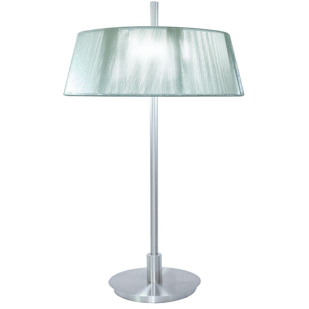 Paolo 2 Light Silk String Shade Table Lamp Silver Shade - V&M IMPORTS Australia