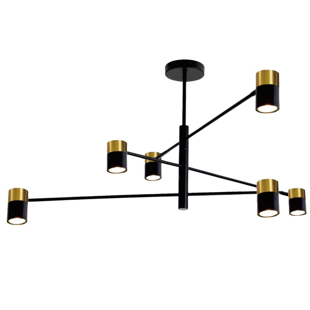 RAGGIO Matte Black and Satin Brass Pendant Light - 6 Light ** New Arrival ** - V&M IMPORTS Australia