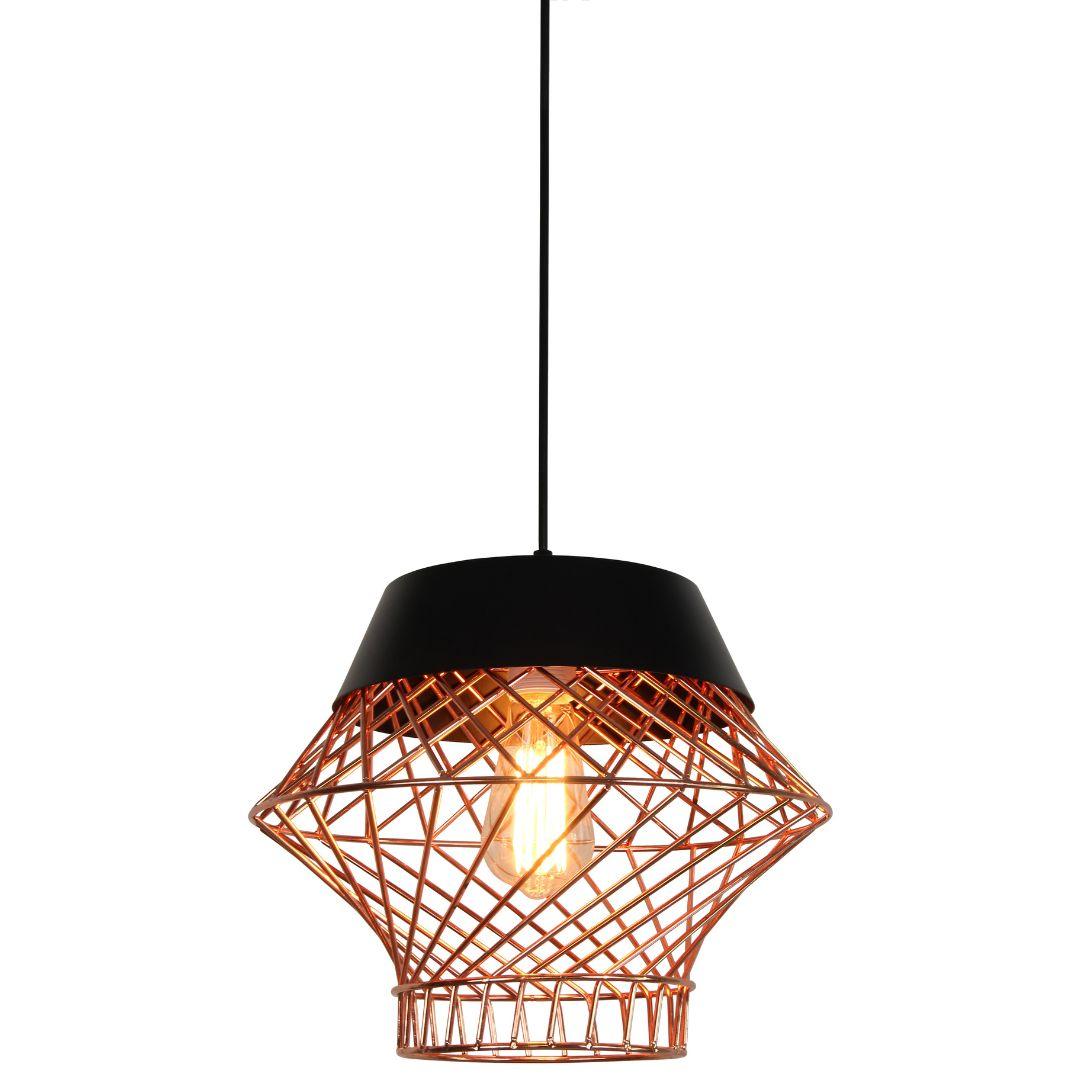 BALI Wire Metal Pendant Light - Small, 1 Light in Rose Gold - V&M IMPORTS Australia