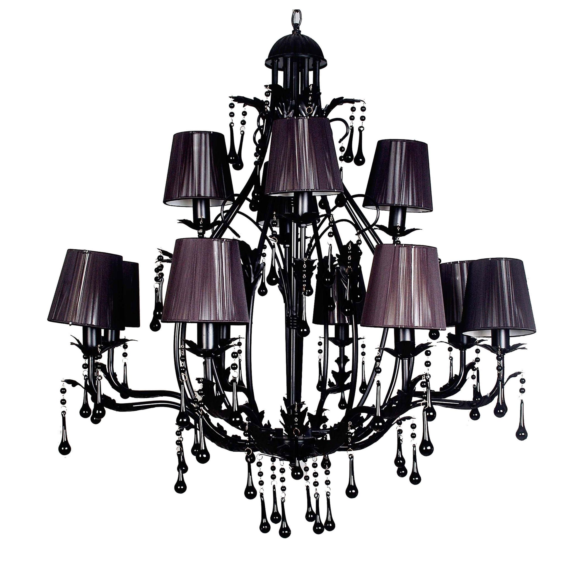 Florence 12 Light Black Crystal Chandelier - V&M IMPORTS Australia