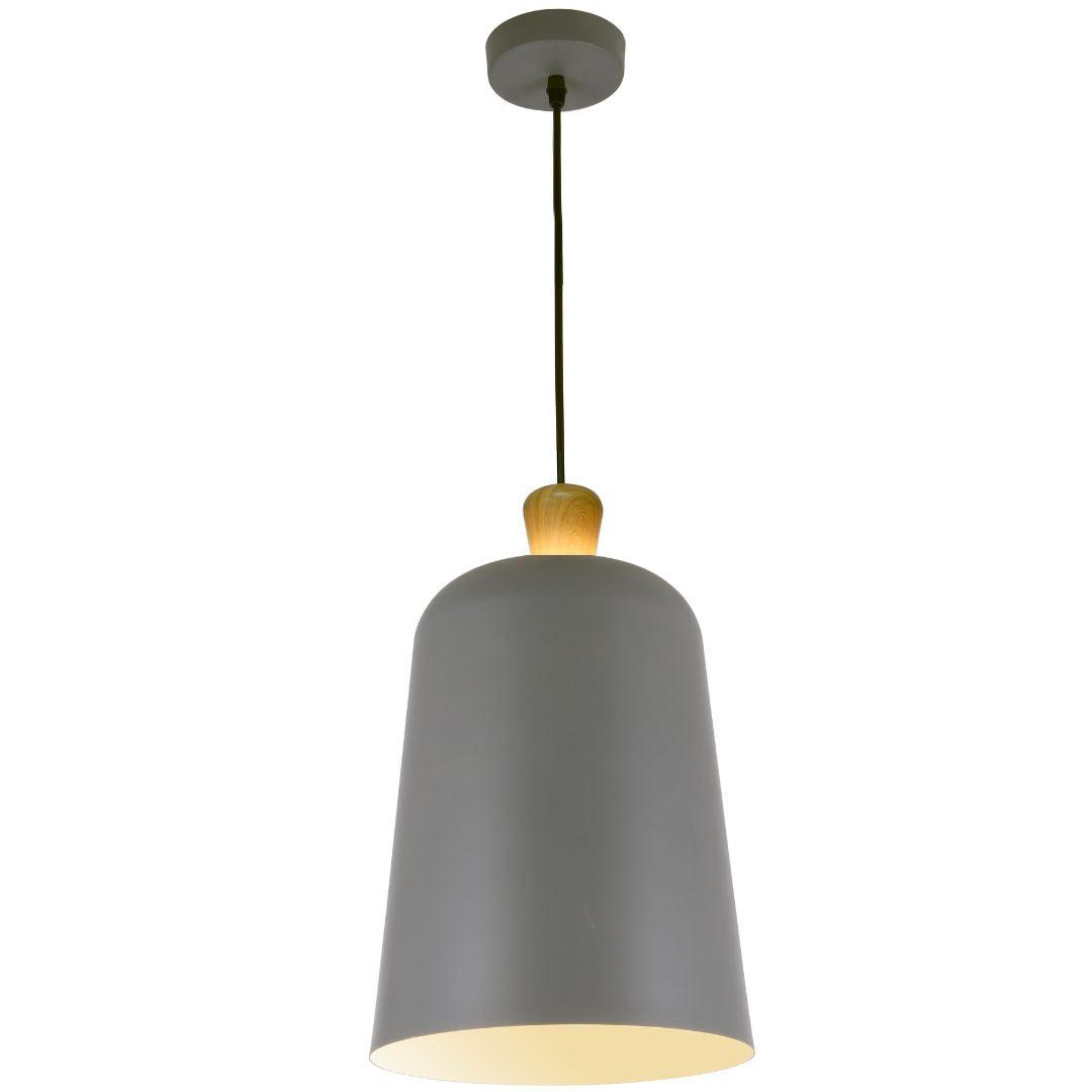 MELO - Open Top Oak - Metal Shade Pendant - Grey - V&M IMPORTS Australia