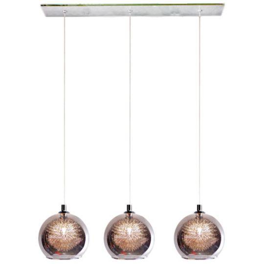 METEOR - 3 Light - Bar Pendant - Grey Chrome Glass - V&M IMPORTS Australia