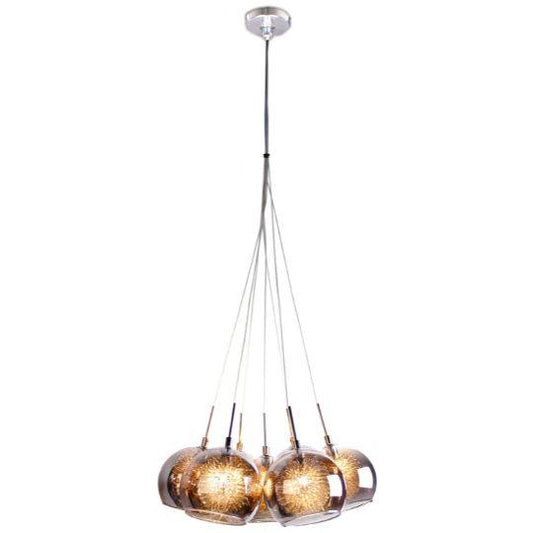 METEOR - 7 Light - Cluster Pendant - Grey / Chrome - V&M IMPORTS Australia