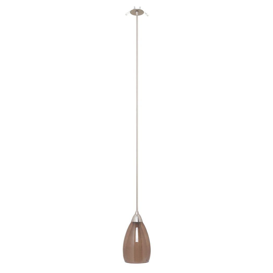 Chrome pendant light with grey smoke frosted glass inverted tear drop shape - V&M IMPORTS Australia