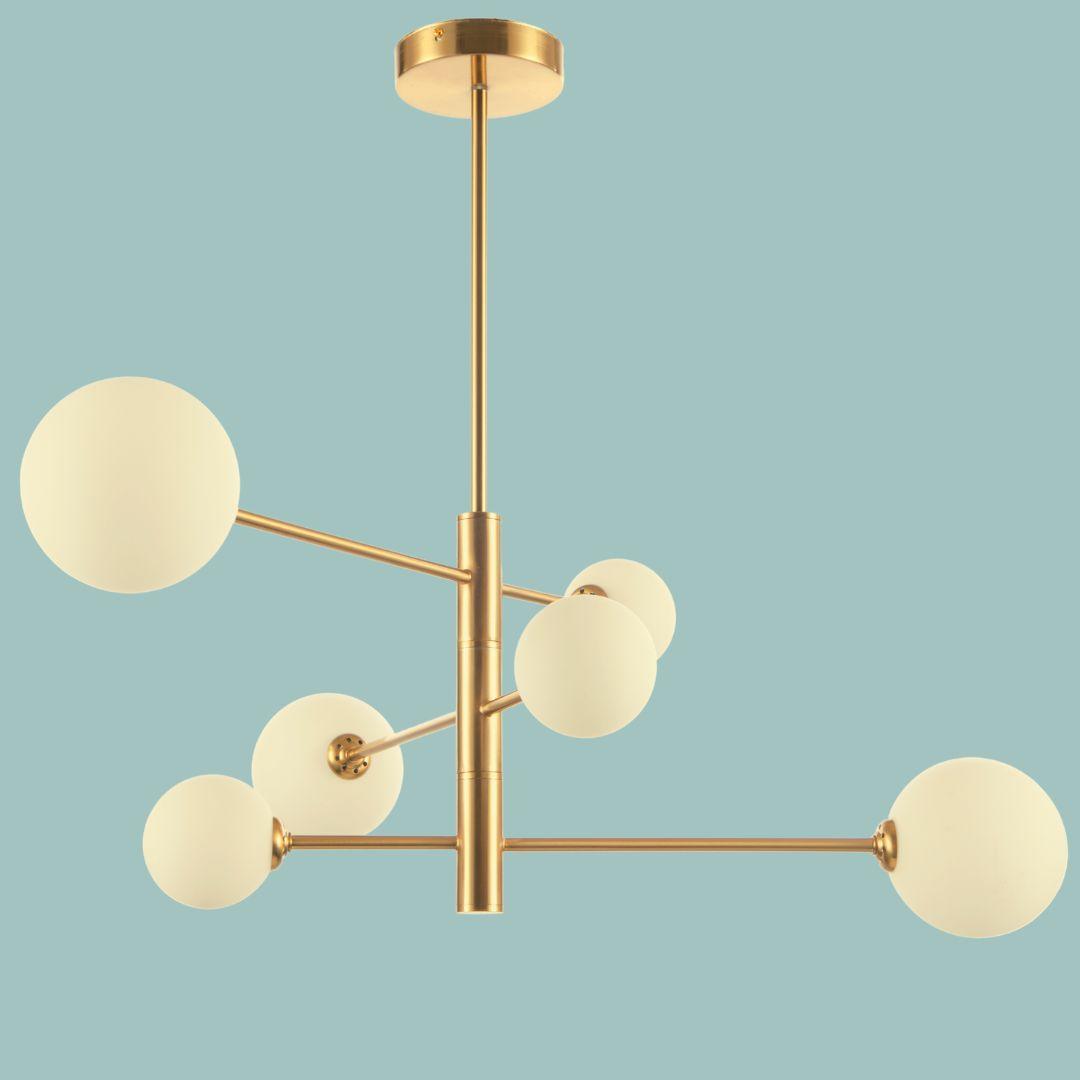 ORBIT Satin Gold Pendant Light - 6 Light ** New Arrival ** - V&M IMPORTS Australia