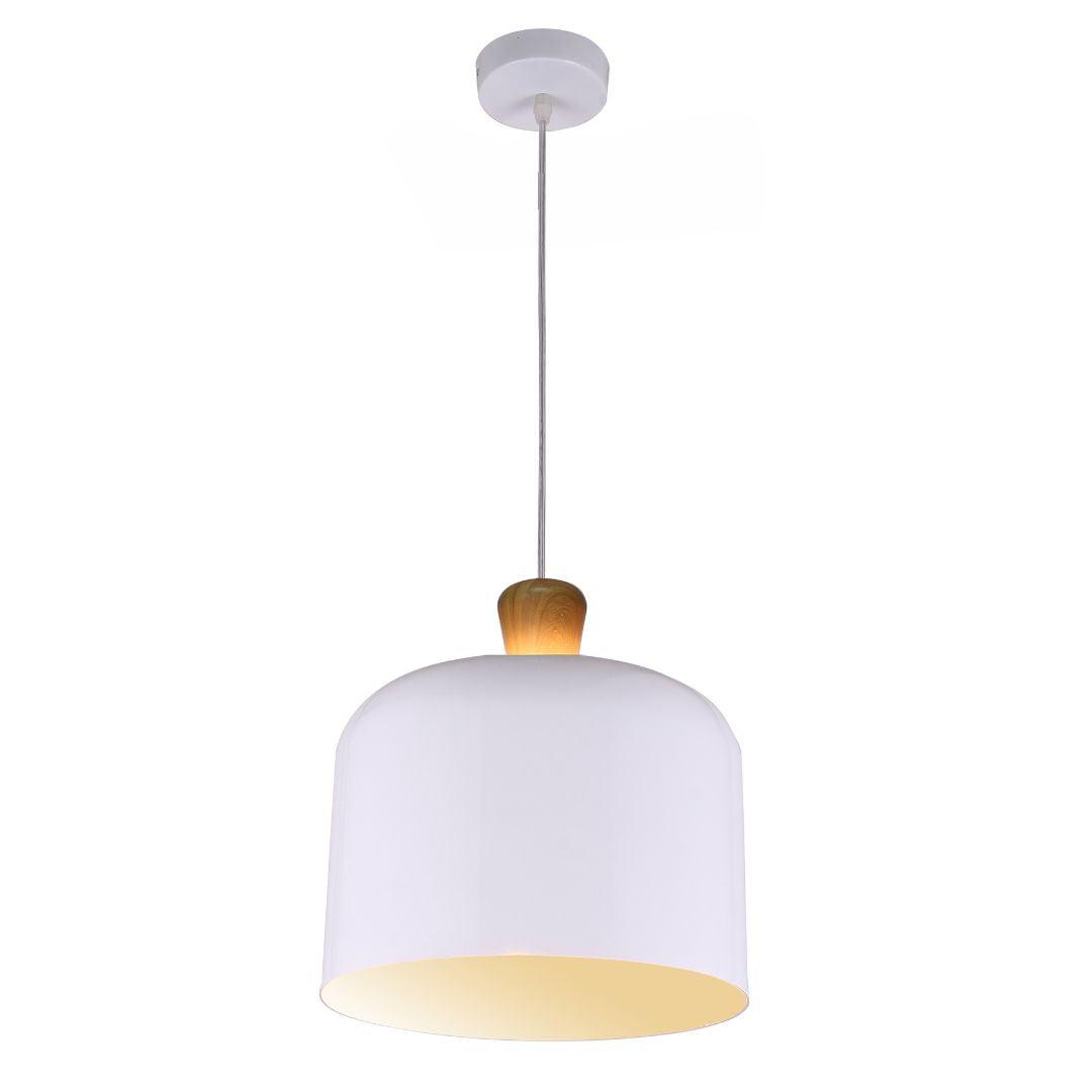 PORTO - Open Top Oak - Metal Shade Pendant - White - V&M IMPORTS Australia