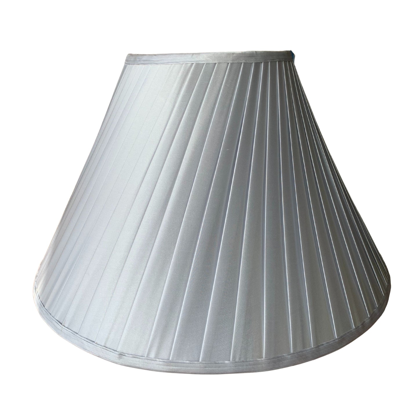 Large Silver Satin Pleated Shade CLEARANCE